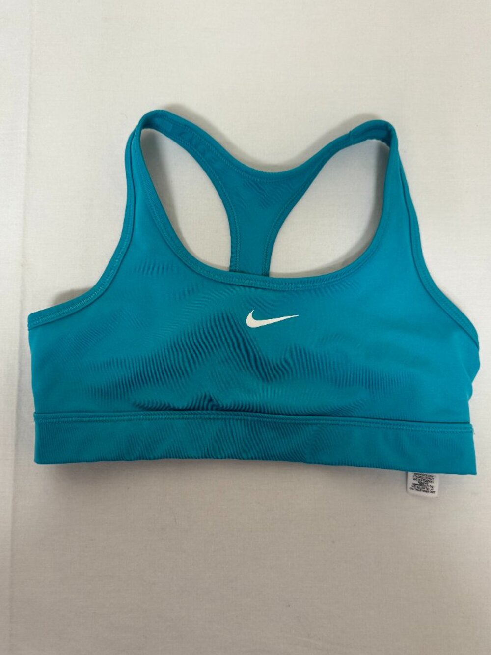 Nike Swoosh Dri-FIT Sports Bra Womens Medium Teal Blue Racerback Athletic Traini
